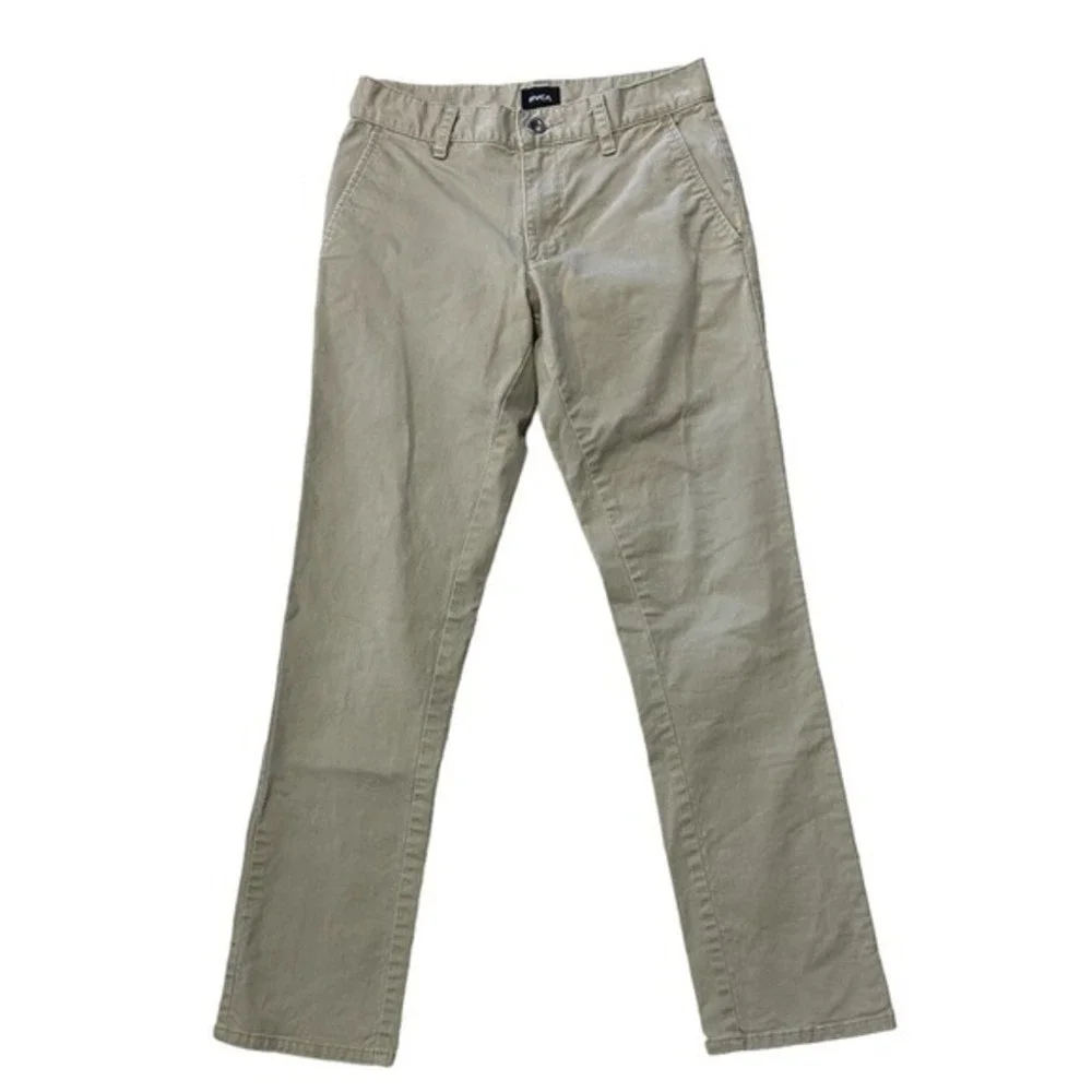 RVCA Men's Size 29 All Time Chino Pants Khaki Straight Fit Cotton Blend